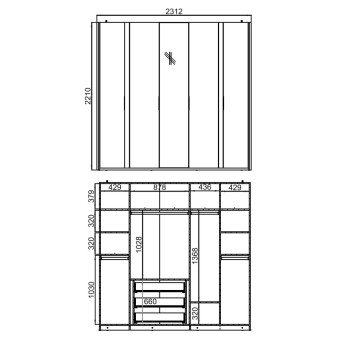 Шкаф с дверцами 5 дверей ENZA HOME Коллекция CANTE (КАНТЭ) арт. EH69367