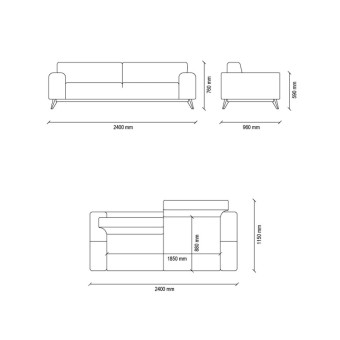 Диван кровать трехместный ENZA HOME NETHA EH53118