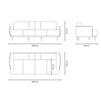 Диван кровать трехместный ENZA HOME Коллекция NOVAS (НОВАС) арт. EH74796