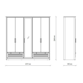 Шкаф с дверцами 5 дверей ENZA HOME MARSELL EH74201