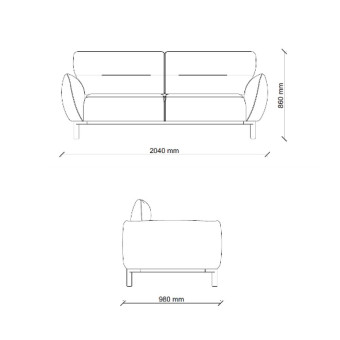 Диван двухместный ENZA HOME Коллекция PERGE (ПЕРГЕ) арт. EH73728