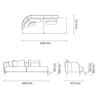 Лаунж прямой правый (H2) ENZA HOME Коллекция SEOUL (СЕУЛ) арт. EH71636