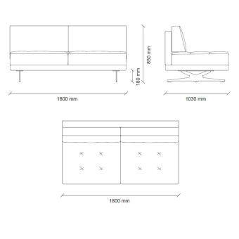 3 местный без подлокотника ENZA HOME Коллекция BOLD (БОЛД) арт. EH71101