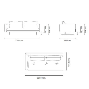 3 местный прямой правый ENZA HOME DAKAR EH72393