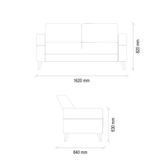 Диван двухместный ENZA HOME Коллекция ASTERA (АСТЕРА) арт. EH59374
