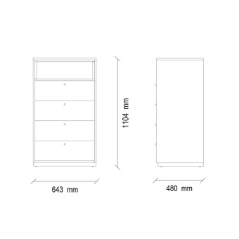 Комод высокий ENZA HOME LORETO EH57659