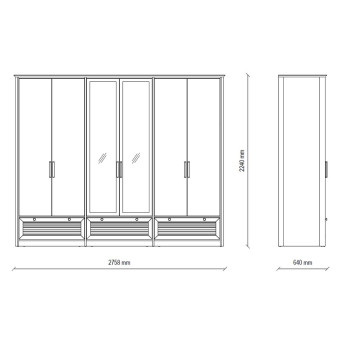 Шкаф с дверцами 6 дверей ENZA HOME MARSELL EH74200