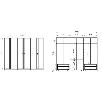 Шкаф с дверцами 6 дверей ENZA HOME HERA EH73871