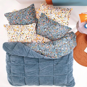 Комплект постельного белья с одеялом Single Size (155x215 см) YATAS BEDDING "TERAZZO" EH62631