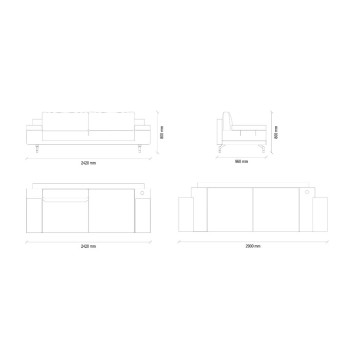 Диван трехместный ENZA HOME Коллекция PETRA (ПЕТРА) арт. EH67325