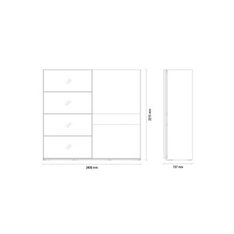 Шкаф-купе (240 см) (белый) ENZA HOME POLKA EH56247