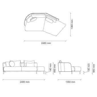 Лаунж угловой правый (H1) ENZA HOME SEOUL EH67898