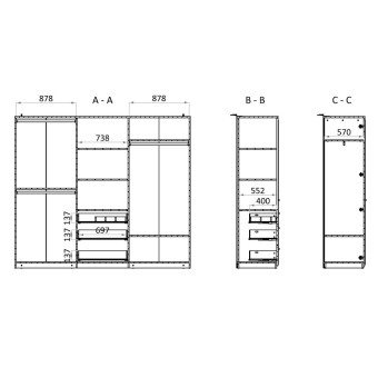 Шкаф 4 двери комод ENZA HOME MARSANA EH73966
