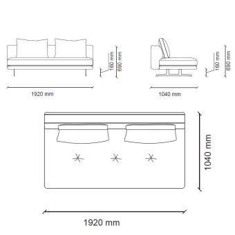 2 местный без подлокотника ENZA HOME DAKAR EH72401
