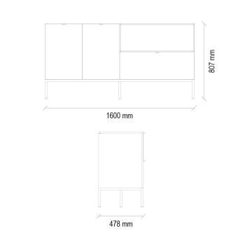 Сервант (белый) ENZA HOME Коллекция LEGATO (ЛЕГАТО) арт. EH59460
