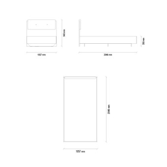 Кровать с изголовьем ENZA HOME MISTRAL EH37121