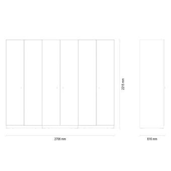 Шкаф с дверцами 6 дверей ENZA HOME BASEL EH59482