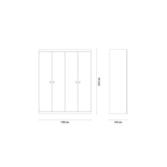 Шкаф с дверцами 4 двери ENZA HOME MISTRAL EH30667