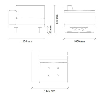 Одноместный модуль правый ENZA HOME BOLD EH71217