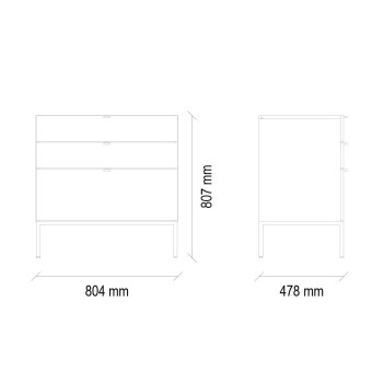 Комод с 3 ящиками черный ENZA HOME LEGATO EH59519