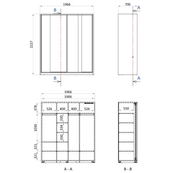 Шкаф-купе (197 см) ENZA HOME PERGE EH73885