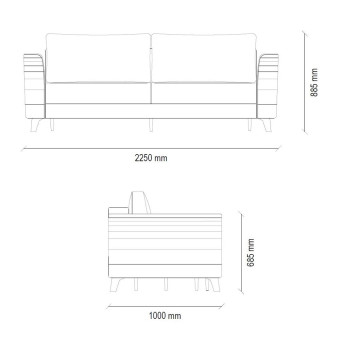 Диван кровать трехместный ENZA HOME Коллекция GRACE (ГРЭЙС) арт. EH59724