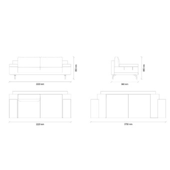 Диван двухместный ENZA HOME Коллекция PETRA (ПЕТРА) арт. EH67353