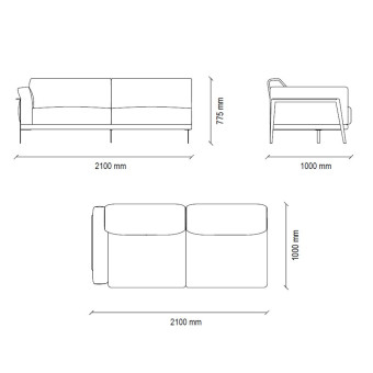 2 местный прямой правый (K2) EMOTICON EH72037