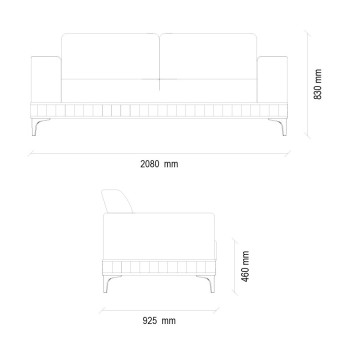 Диван двухместный  ENZA HOME PAVIA EH57408