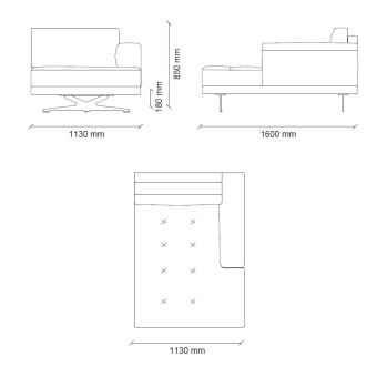 Лаунж модуль левый ENZA HOME Коллекция BOLD (БОЛД) арт. EH71155