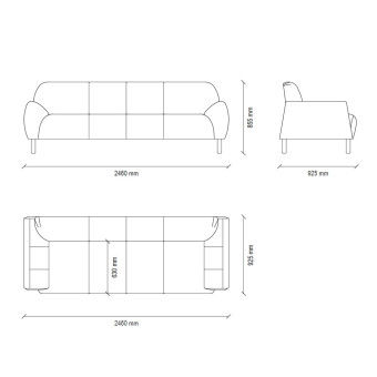 Диван трехместный ENZA HOME SEGURA EH74186