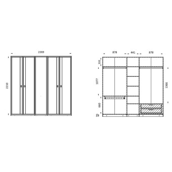Шкаф с дверцами 5 дверей ENZA HOME HERA EH73870