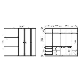 Шкаф-купе (260 см) ENZA HOME HERA EH73872