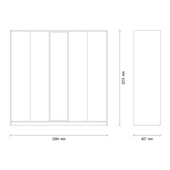 Шкаф с дверцами 5 дверей ENZA HOME LORETO EH57655