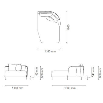 Тахта левая (D) ENZA HOME SEOUL EH71656