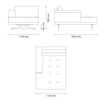 Лаунж модуль правый ENZA HOME Коллекция BOLD (БОЛД) арт. EH71175