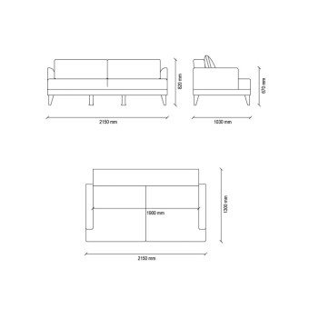 Диван кровать трехместный ENZA HOME FIORE EH53008