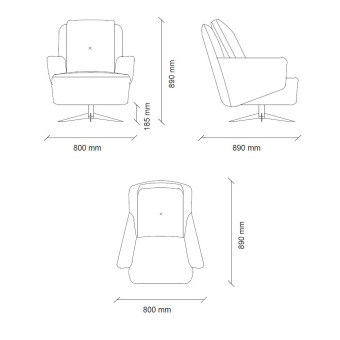 Кресло вращающаяся ножка ENZA HOME Коллекция BOLD (БОЛД) арт. EH71133