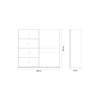 Шкаф-купе (240 см) (серый) ENZA HOME POLKA EH59225