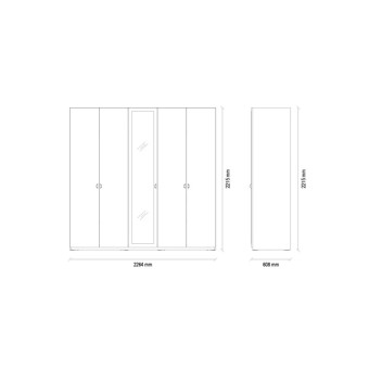 Шкаф с дверцами 5 дверей ENZA HOME Коллекция POLKA (ПОЛЬКА) арт. EH56248