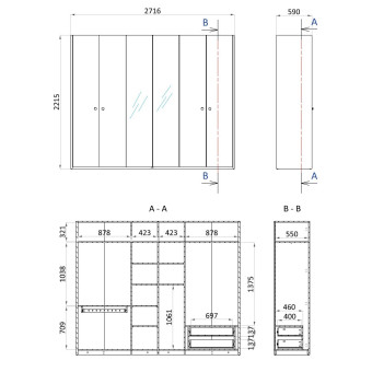 Шкаф с дверцами 6 дверей ENZA HOME PERGE EH73887